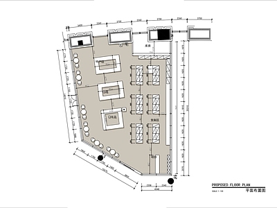 300㎡机场土特产超市平面布置图 施工图