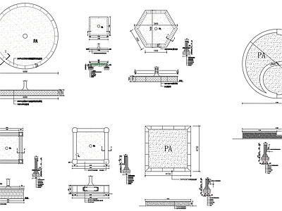 不同样式的树池 施工图