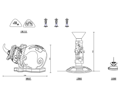 雕塑小品 施工图 景观小品
