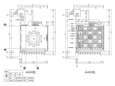 现代餐饮空间10人包房包厢室内精装修 施工图