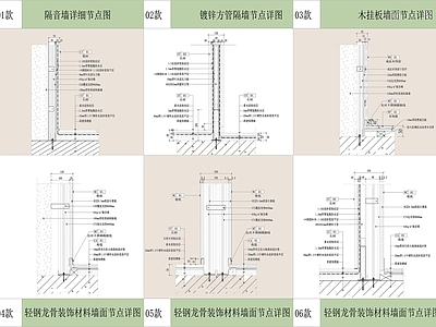 2024超详细墙面装饰材料节点详图 施工图