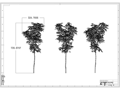 植物乔木线稿图设计 施工图