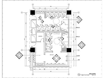 现代风格公共卫生间洗手间室内精装修 施工图