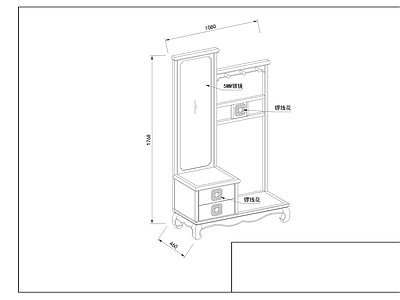 穿衣镜全套图 施工图 家具节点