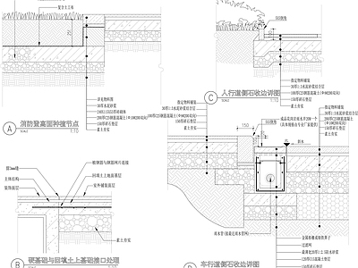 人行道及车行道侧石收边详图 施工图