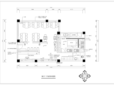 二层西餐烧烤吧装修图 施工图