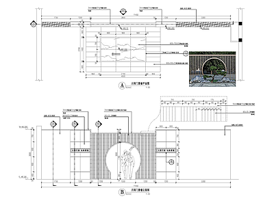 月洞门景墙 施工图