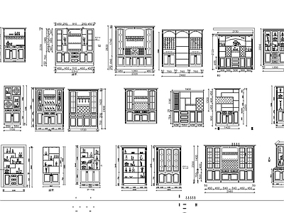 酒柜书柜卫浴柜鞋柜装饰柜 施工图