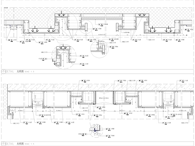 墙面造型节点灯槽跌级节点大样图 施工图