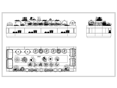 现代自助餐台 餐台 餐 施工图