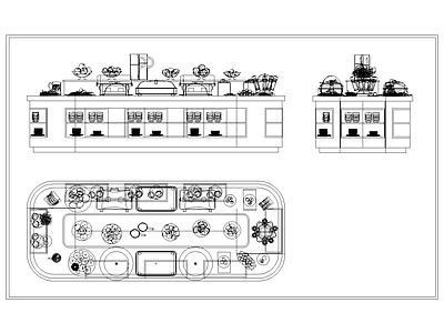 现代自助餐台 餐台 餐 施工图