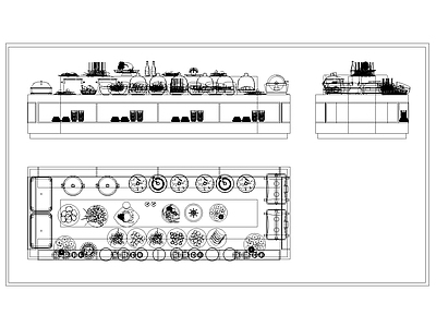 现代自助餐台 餐台 餐 施工图