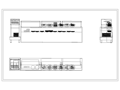 现代自助餐台 餐台 餐 施工图