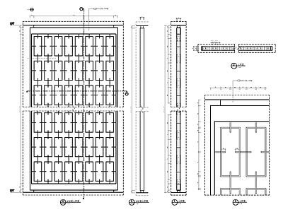 镂空雕花金属屏风隔断施工大样详图 施工图