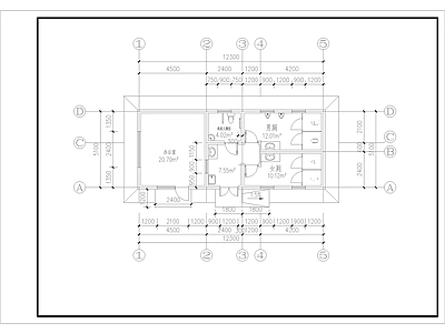 73平米小型公厕建筑方案设计图 施工图