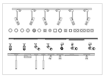 筒灯 磁吸灯 射灯 施工图