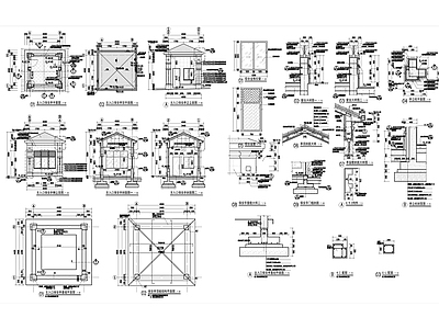 欧式风格大型入口保安亭详图 施工图