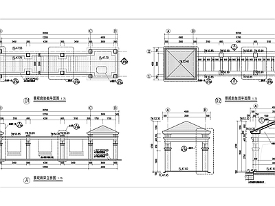 法式田园景观亭廊架 施工图