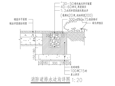 消防道排水边沟详图 施工图