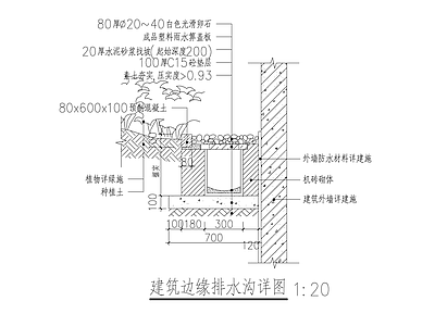 建筑边缘排水沟详图 施工图