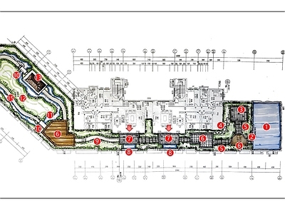 1040㎡屋顶花园景观平面方案 施工图