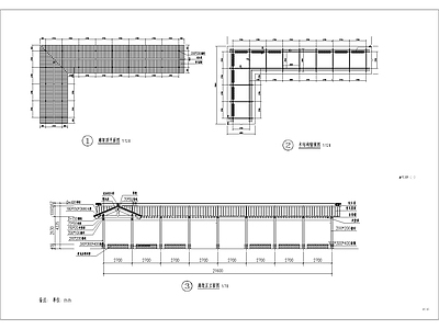 L形方形廊架详图 施工图
