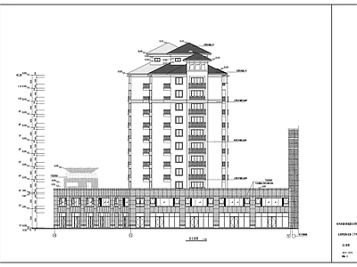 高层框剪结构塔式砖瓦屋面住宅楼建筑 施工图