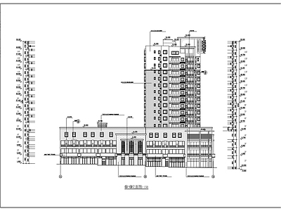 广场商业住宅楼建筑 施工图