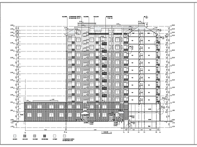 十一层L型商住楼建筑 施工图