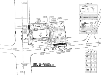 城市公交站总平面图