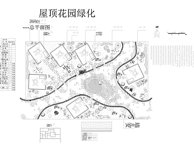 屋顶花园绿化 平面图