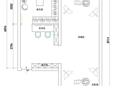 婚纱店平面布局图 平面图