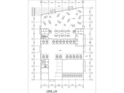 汽车店建筑平立面图 施工图 展销厅