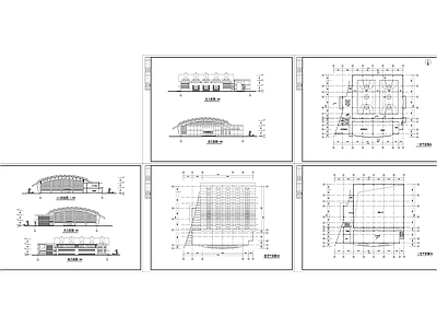 14学校体育馆建筑方案设计图 施工图 体育场