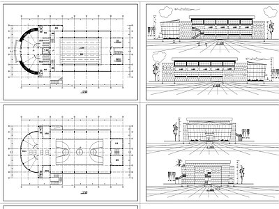 16体育馆建筑设计图 施工图