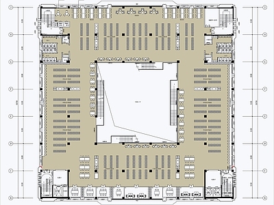开放式图书馆平面 施工图