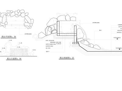 假山置石 施工图 假山