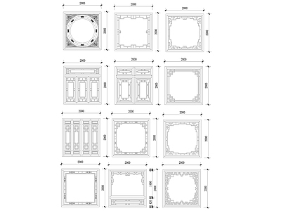 18古建筑线条雕花 施工图