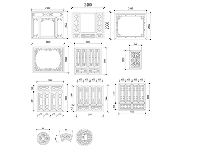 经典仿古建筑常用门窗图 施工图