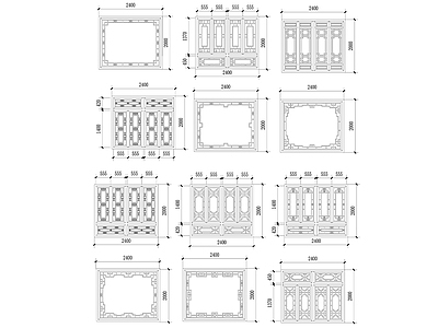 经典仿古建筑常用门窗图 施工图