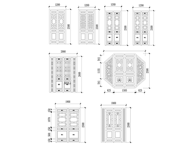 经典仿古建筑常用门窗图 施工图