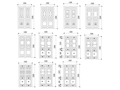 经典仿古建筑常用门窗图 施工图