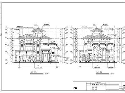 全套三层豪华别墅建筑设 施工图