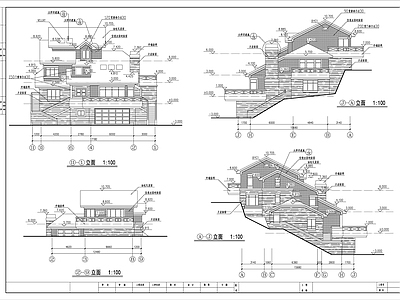 精致美式别墅全套建筑设 施工图