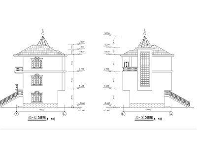 农村小型别墅施工建筑设计图 施工图