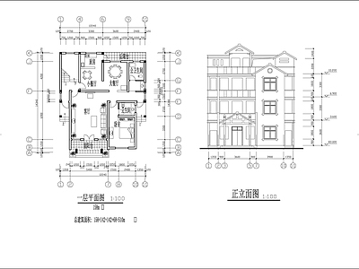 三层私人别墅建筑设 施工图