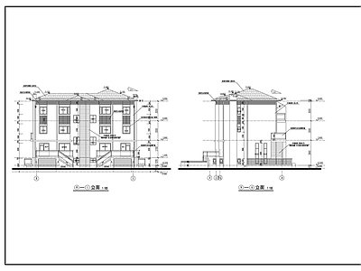 双拼别墅建筑设计详 施工图