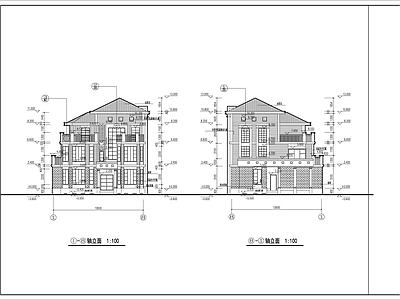 现代高档别墅完整建筑设 施工图