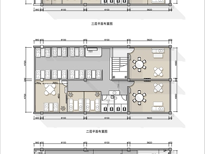 600㎡三层茶楼棋牌 施工图