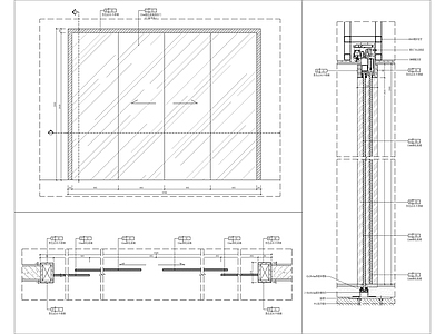 玻璃感应门做法详图 施工图 推拉